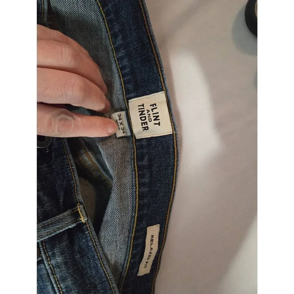Flint and Tinder All-American Relaxed Fit Stretch Denim Jeans Sz. 34 x 34